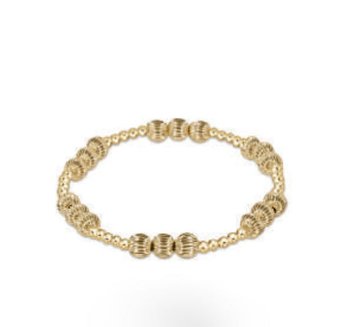 enewton Dignity Sincerity Pattern Gold Bead Bracelet-6mm