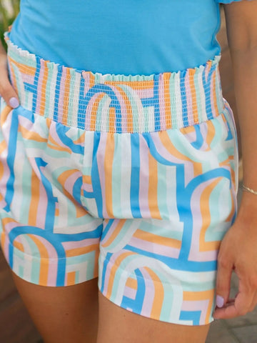 Michelle McDowell Catch A Wave-Blue Goldie Shorts