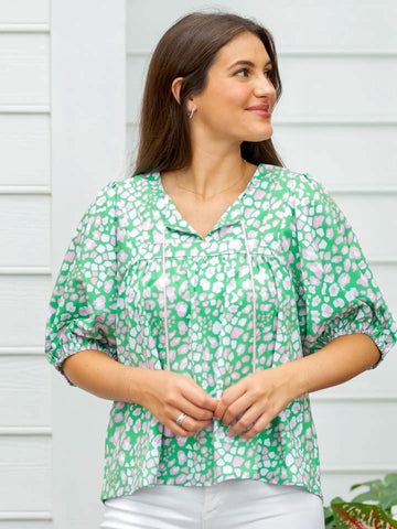 Green Gables Block Print Dress