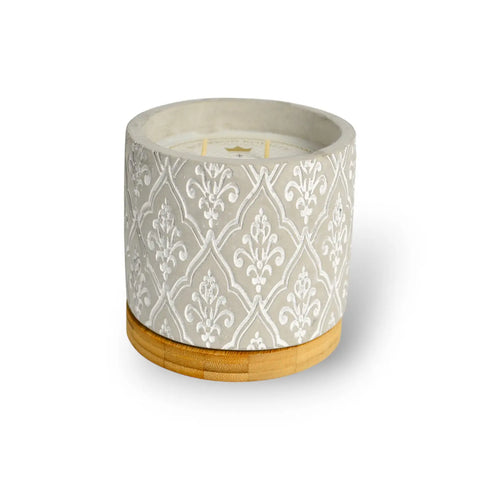 Queen of Bourbon 16 Ounce Damask Stone Candle