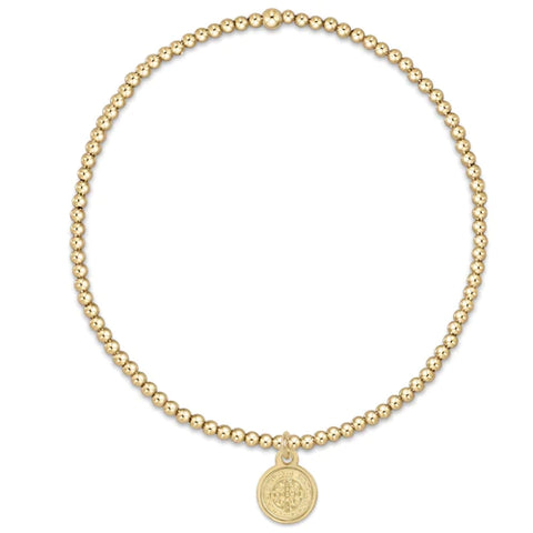 enewton classic gold 2mm bead bracelet - guardian angel small disc