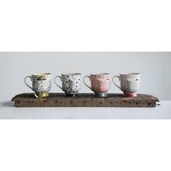 Handstamped Mugs with Tea Bag Holder - 4 Colors