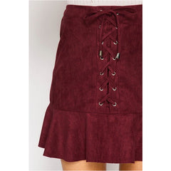 Stitched Up Suede Skirt