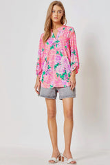 Dear Scarlett Purple Roses Lizzy Top - Plus