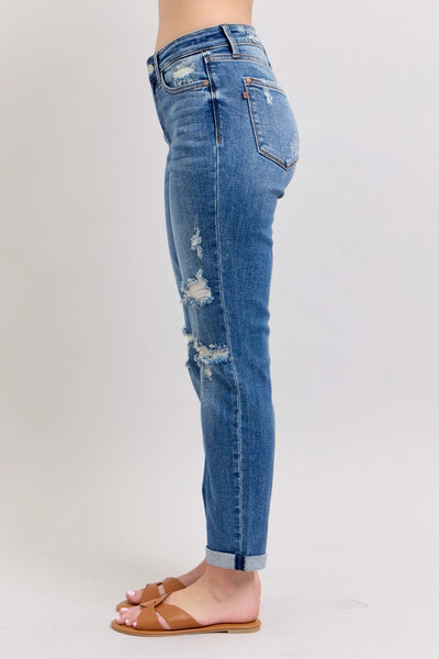 Judy Blue Destroyed Boyfriend Jeans