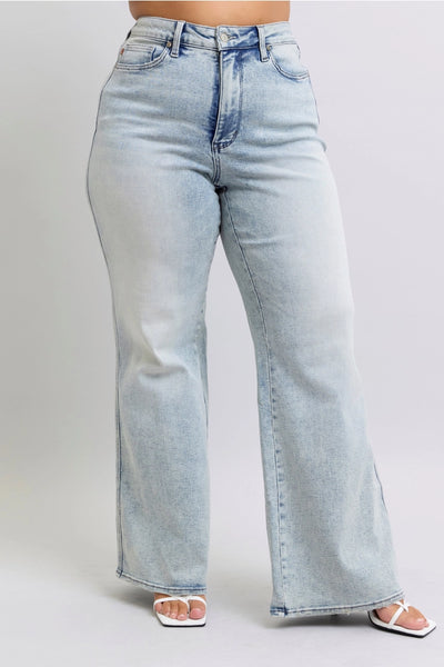 Judy Blue Plus High Waisted Wide Leg Jeans