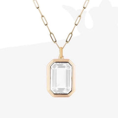 Vintage Style Stone Pendant Necklace - 4 colors