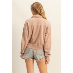 Posie Half Zip Up Terry Sweatshirt-2 Colors