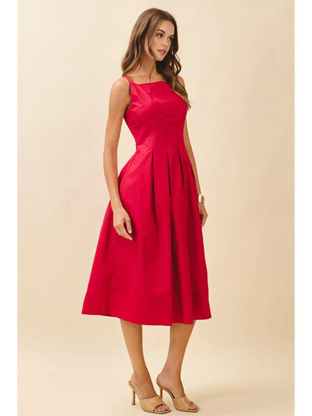 Poppy Red Midi Dress