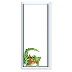 Handpainted Gator with Orange Bandana Skinny Notepad