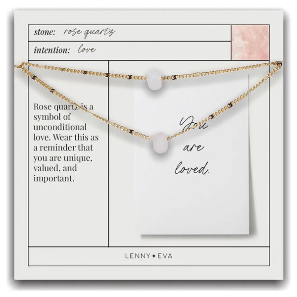 Gemstone Necklace-Rose Quartz