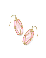 Kendra Scott Elle Lattice Frame Gold Drop Earrings-Multiple Options