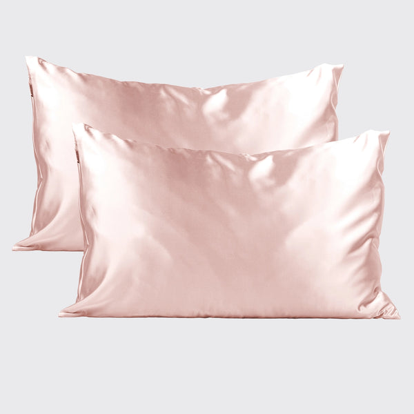 Kitsch Satin Holiday Pillowcases 2 pc Set - Blush