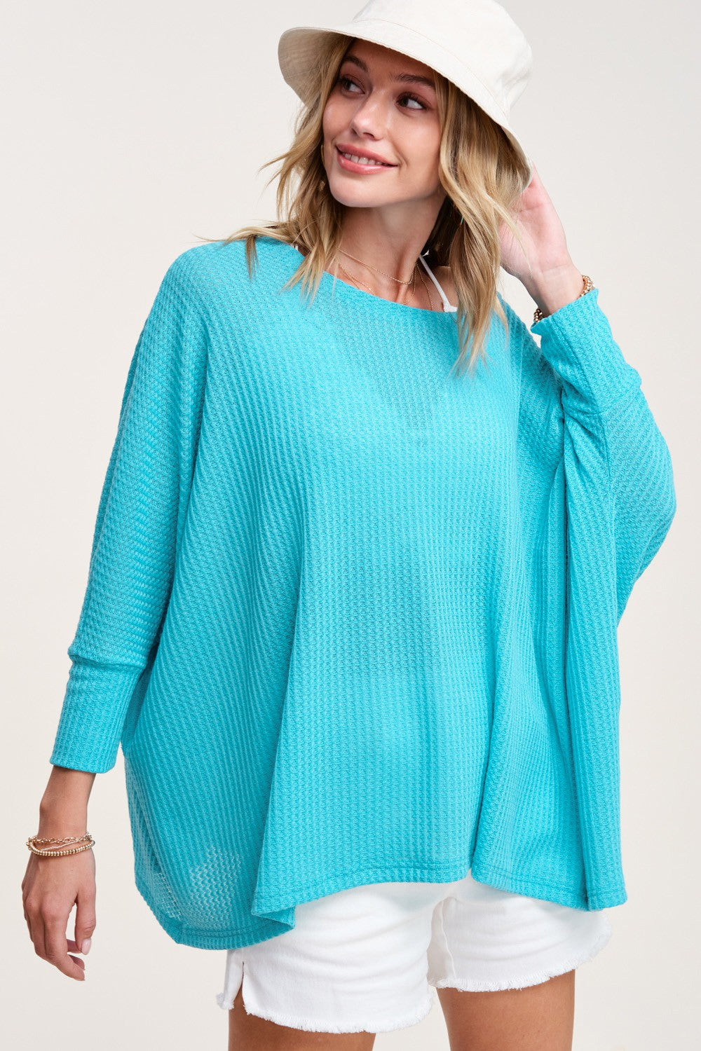 Oversized Quinn Waffle Top - 4 Colors
