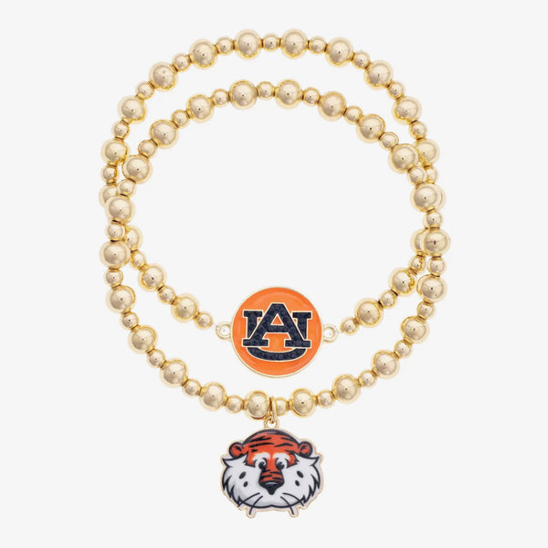 Auburn Ball Bead Bracelet Set of 2