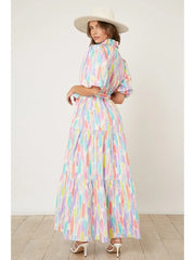 Pastel Brushstrokes Maxi Dress