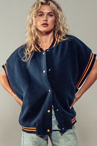 Varsity Oversized Sherpa Vest - 2 Colors