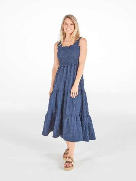 Simply Southern Navy Smocked Maxi Dress