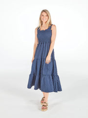 Simply Southern Navy Smocked Maxi Dress