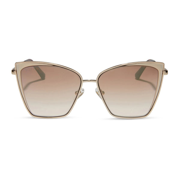 DIFF Becky Gold Flash Brown Gradient Sunglasses