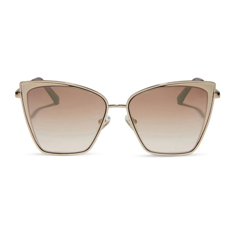 DIFF Becky Gold Flash Brown Gradient Sunglasses