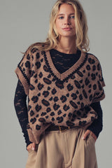Oversized Leopard Vest