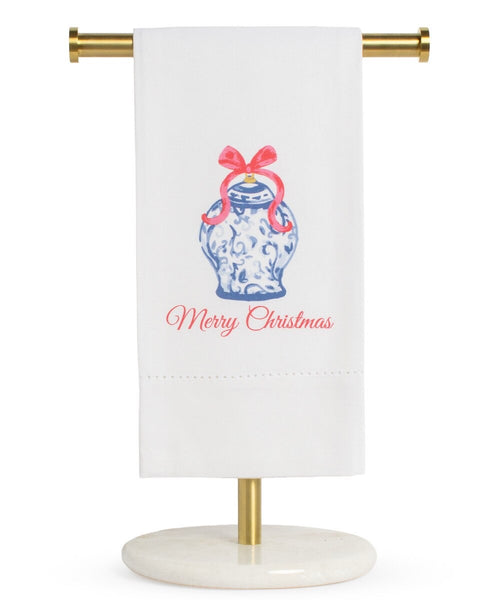 Chinoiserie Merry Christmas Hand Towel