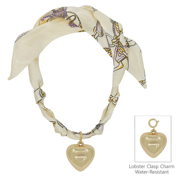 Parisian Puff Heart Scarf Necklace