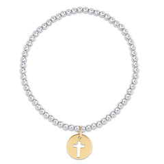 enewton extends classic sterling mixed metal 3mm bead bracelet - blessed gold disc