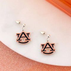 Enamel Logo Earrings-Alabama or Auburn