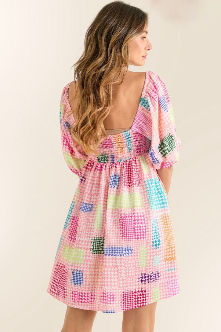 pink houndstooth dress Spring Houndstooth Dress 2XL