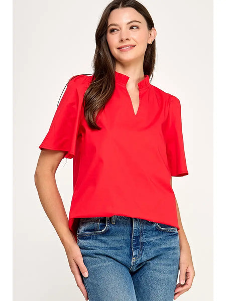 Heddie Ruffle Neck Top