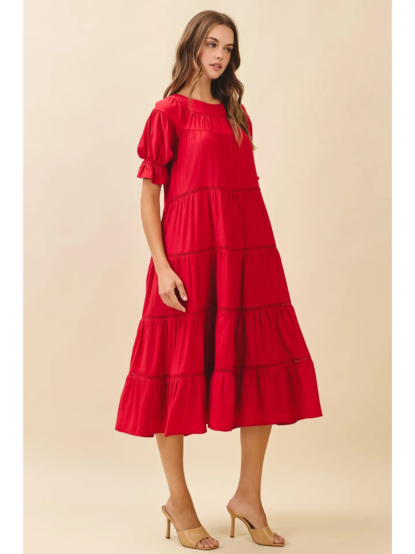 little red dress boutique Little Lies Red Ruffle Mini Dress - US 6