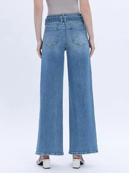 Lovervet - Self Belted Super High Rise Wide Leg Jeans
