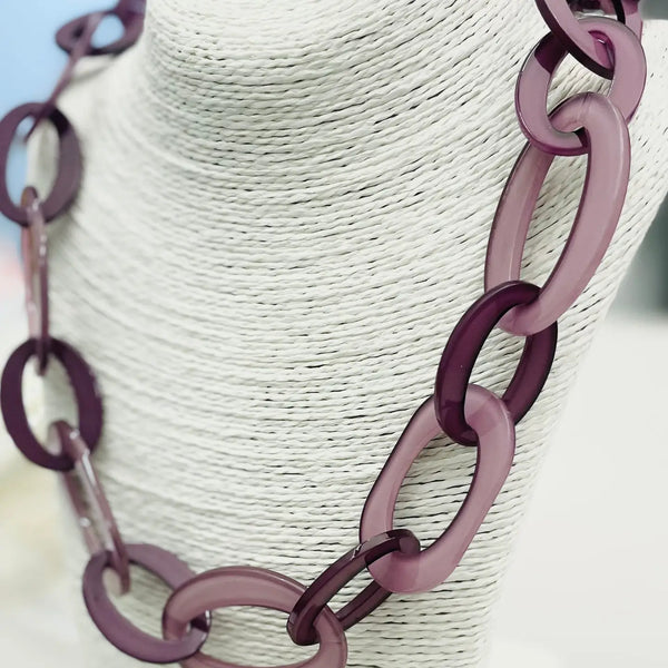 Veronica Acrylic Link Necklaces - 4 Colors