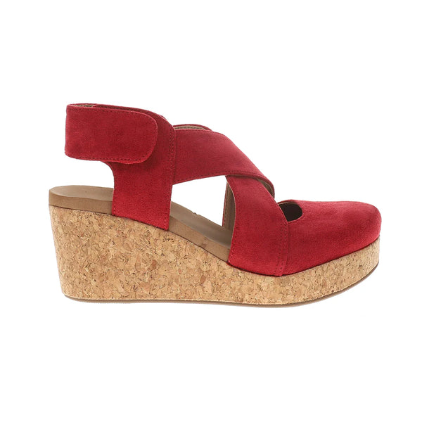 Corky's Case Closed Clog - Dark Faux Red Suede