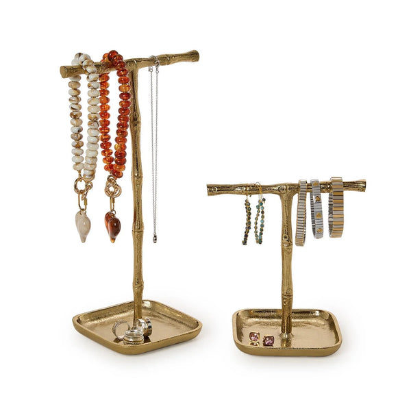 Gold Bamboo Jewelry Stand - 2 Sizes