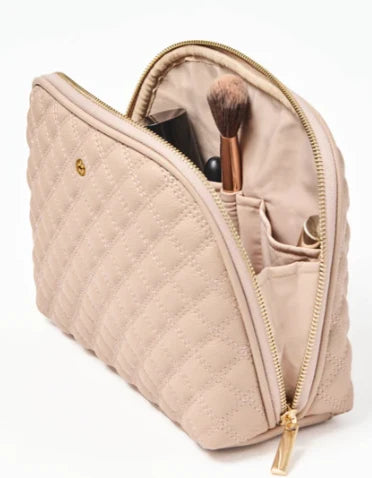Large Quilted Essential Pouch in Tan