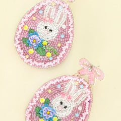 Easter Egg and  Bunny Beaded Earrings