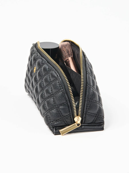 Small Quilted Essential Pouch | Black, Tan or Champagne