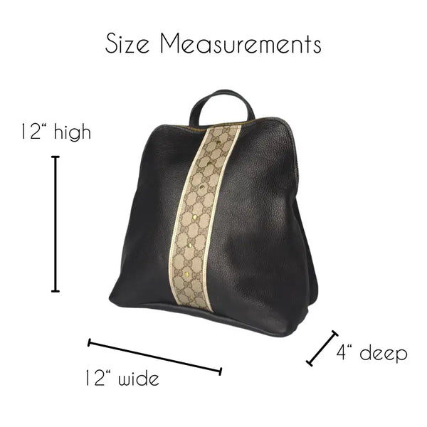 Riley Backpack in Black Leather | Upcycled Gucci