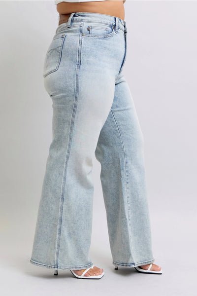 Judy Blue Plus High Waisted Wide Leg Jeans