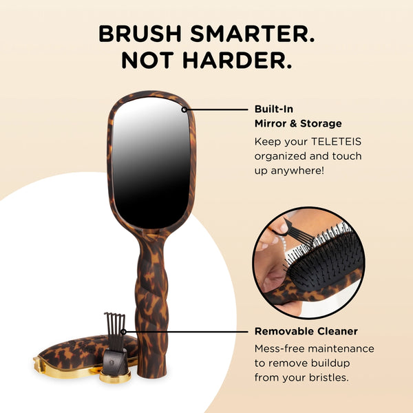 Teleties Detangler Hair Brush For Fine Hair - Tortoise