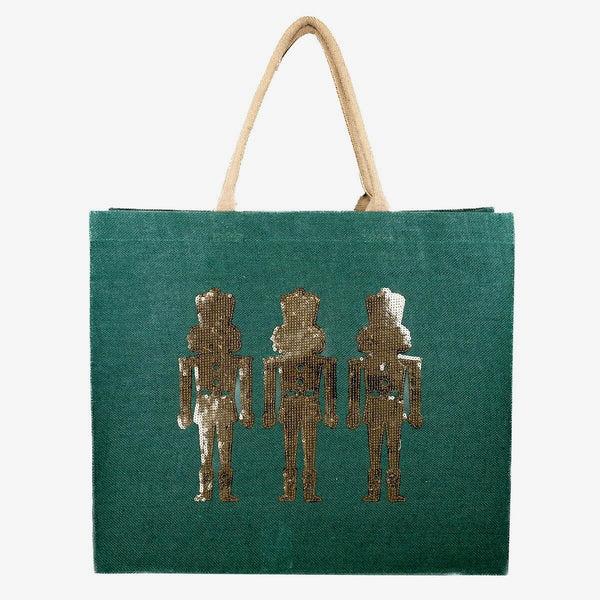 Glitzy Nutcracker Sequin Carryall Tote