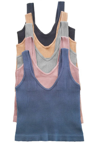 Bayles Ribbed Padded Tank Top - 3 Colors