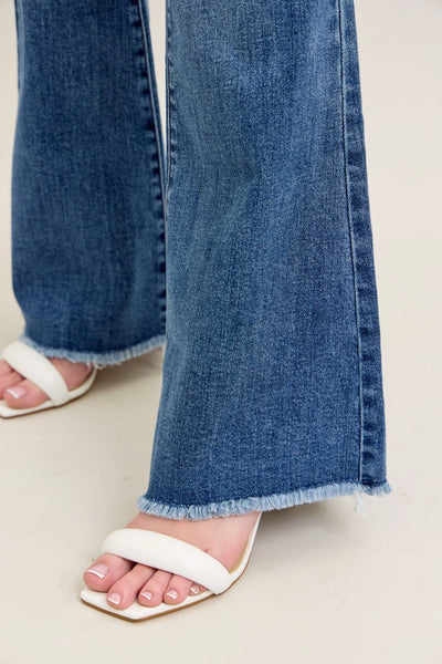 Judy Blue Vintage Wash Flares w/Destroyed and Frayed Hem