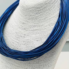 Cobalt Leatherette Necklace