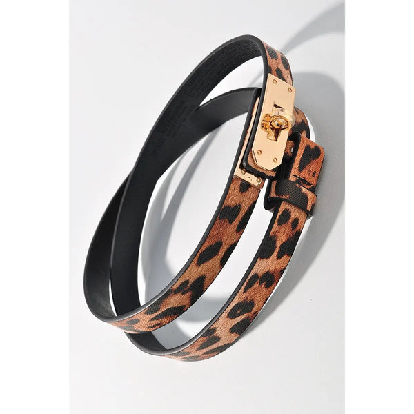 Skinny Leopard Belt