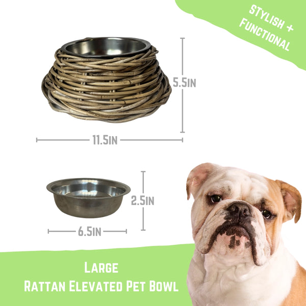 Rattan Pet Bowls - 3 Sizes