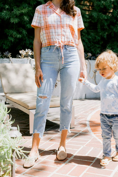 Judy Blue Destroyed Hem Boyfriend Jeans